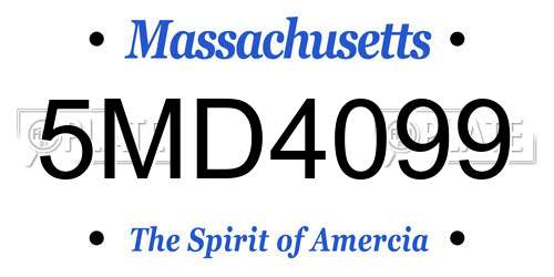 5MD4099 Massachusetts License Plate