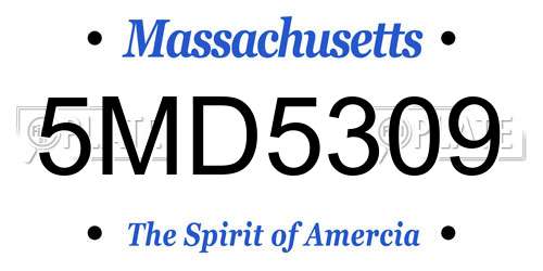 5MD5309 Massachusetts License Plate