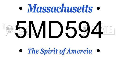 5MD594 Massachusetts License Plate