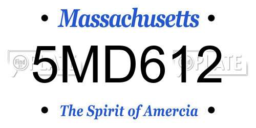 5MD612 Massachusetts License Plate
