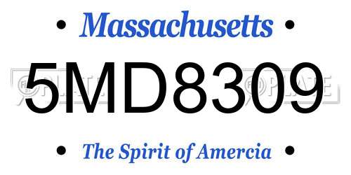 5MD8309 Massachusetts License Plate