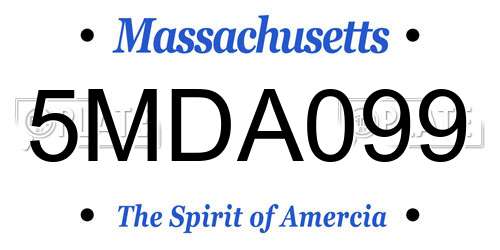 5MDA099 Massachusetts License Plate