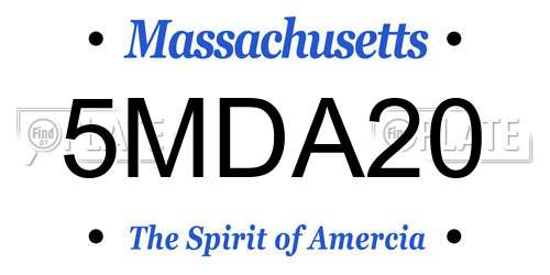 5MDA20 Massachusetts License Plate