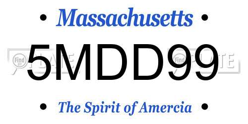 5MDD99 Massachusetts License Plate