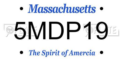 5MDP19 Massachusetts License Plate