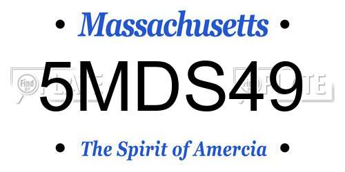 5MDS49 Massachusetts License Plate