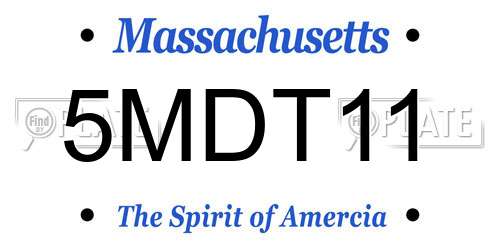 5MDT11 Massachusetts License Plate