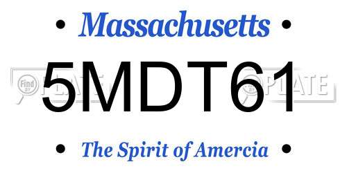 5MDT61 Massachusetts License Plate