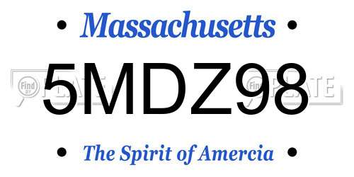 5MDZ98 Massachusetts License Plate