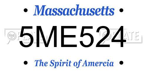 5ME524 Massachusetts License Plate