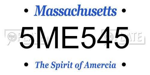 5ME545 Massachusetts License Plate