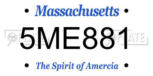 5ME881 Massachusetts License Plate