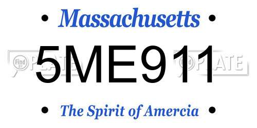 5ME911 Massachusetts License Plate