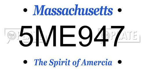 5ME947 Massachusetts License Plate