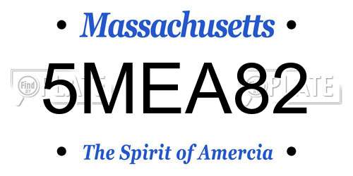 5MEA82 Massachusetts License Plate