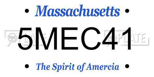 5MEC41 Massachusetts License Plate