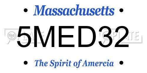 5MED32 Massachusetts License Plate