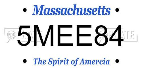 5MEE84 Massachusetts License Plate