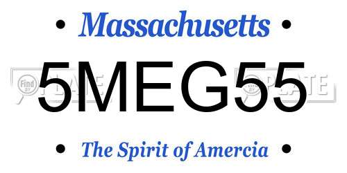 5MEG55 Massachusetts License Plate