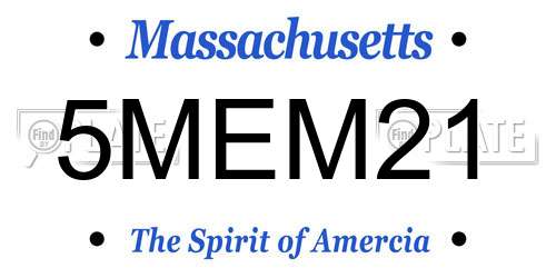 5MEM21 Massachusetts License Plate