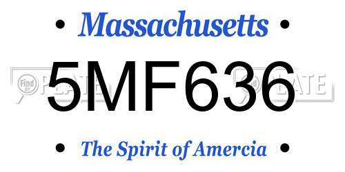 5MF636 Massachusetts License Plate