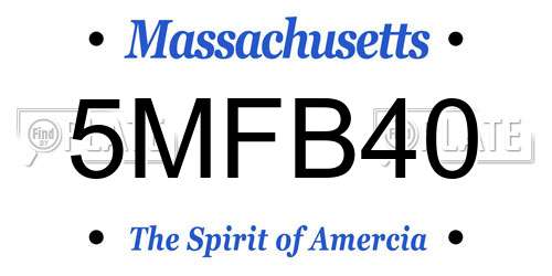 5MFB40 Massachusetts License Plate