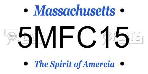 5MFC15 Massachusetts License Plate