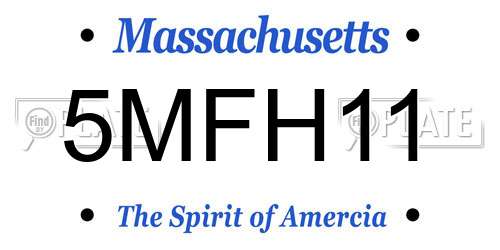 5MFH11 Massachusetts License Plate