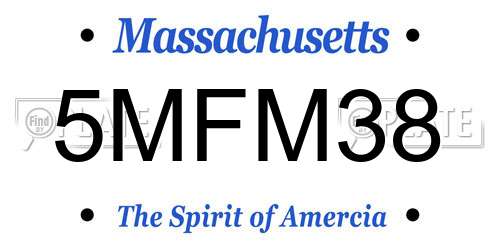 5MFM38 Massachusetts License Plate