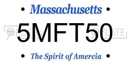 5MFT50 Massachusetts License Plate