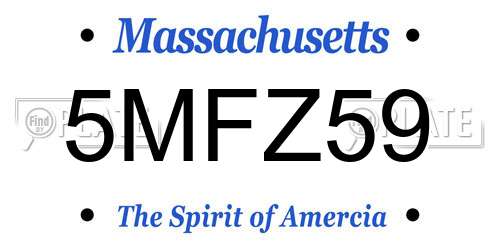 5MFZ59 Massachusetts License Plate