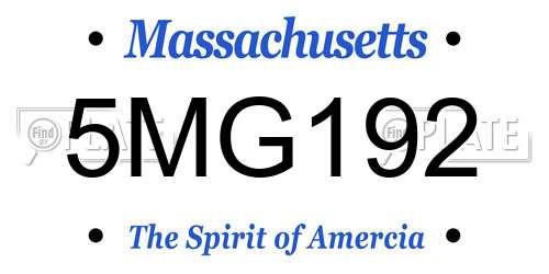 5MG192 Massachusetts License Plate