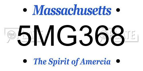 5MG368 Massachusetts License Plate