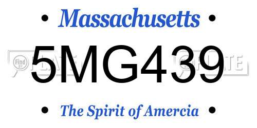 5MG439 Massachusetts License Plate