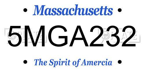 5MGA232 Massachusetts License Plate