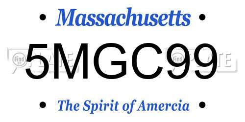 5MGC99 Massachusetts License Plate