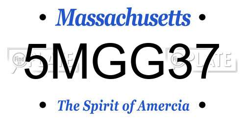 5MGG37 Massachusetts License Plate