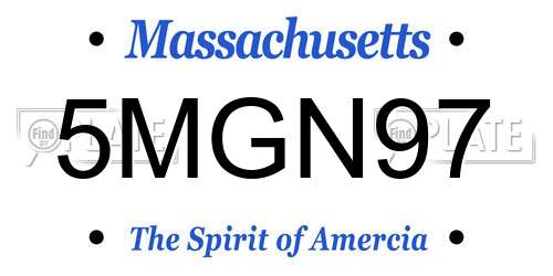 5MGN97 Massachusetts License Plate