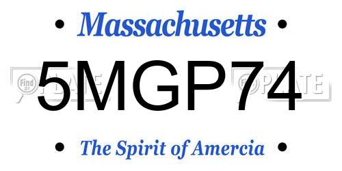 5MGP74 Massachusetts License Plate