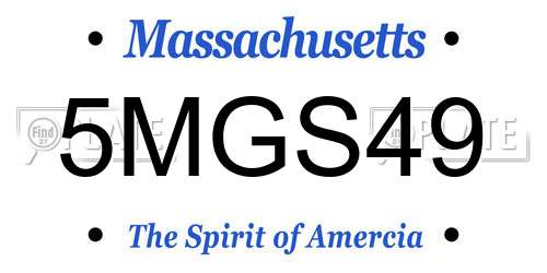 5MGS49 Massachusetts License Plate