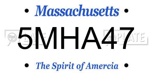 5MHA47 Massachusetts License Plate