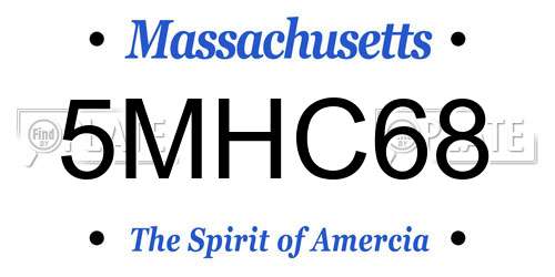 5MHC68 Massachusetts License Plate