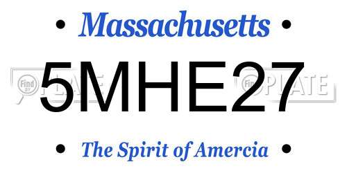 5MHE27 Massachusetts License Plate