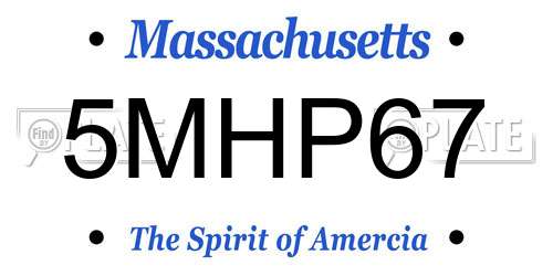 5MHP67 Massachusetts License Plate