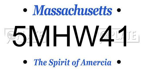 5MHW41 Massachusetts License Plate