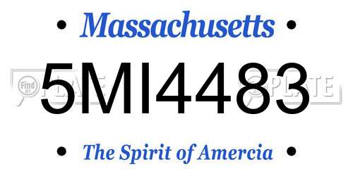 5MI4483 Massachusetts License Plate