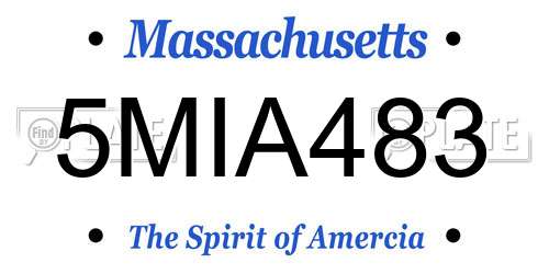 5MIA483 Massachusetts License Plate
