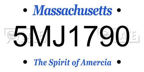 5MJ1790 Massachusetts License Plate
