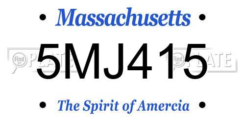 5MJ415 Massachusetts License Plate