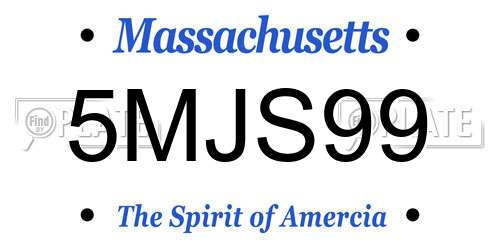 5MJS99 Massachusetts License Plate